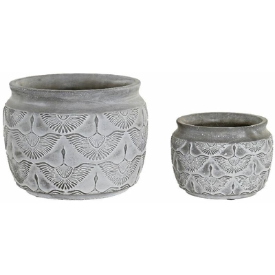 Vaso Grigio Cemento Arena (2 pcs) - Dkd Home Decor