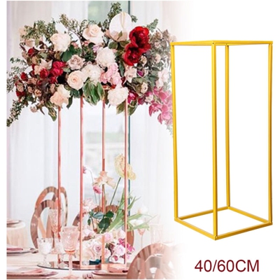 Portafiori in metallo Art Wedding Vaso geometrico Colonna Stand Accessorio Party 40CM Golden 40CM Gold 40cm