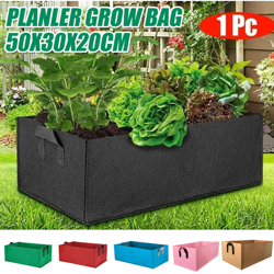 50X30X20cm Giardino Piantare Grow Bags Panno Potato Pomodoro Fioriera Vasi per verdure all'aperto Nero Nero 1 PZ en oferta