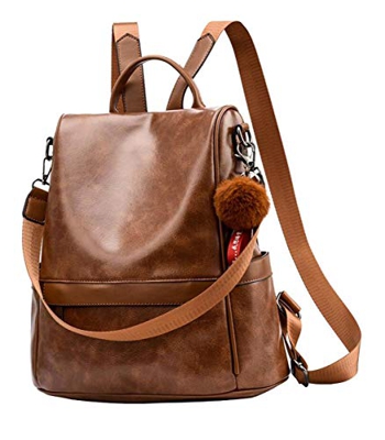 shepretty Zaino Donna antifurto Borsa Tracolla Zainetto Viaggio Daypack,6766Marrone