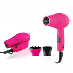 Mini phon DA VIAGGIO pieghevole GETTIN FUCSIA FLUO asciugacapelli con diffusore hair dryer per capelli1200W precio