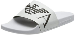 Emporio Armani Swimwear Slipper Monogram, Slide Sandal Uomo, White Black White, 39 EU en oferta