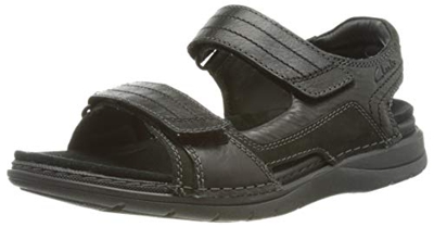 Clarks Nature Trek, Sandali Uomo, Nero Nubuck, 47 EU