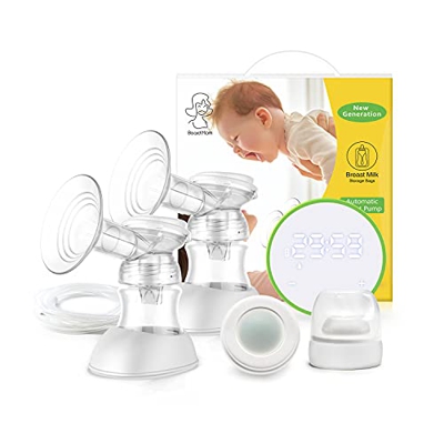 Beard Mom Tiralatte elettrico tiralatte elettrico portatile a due pompe completamente automatico,massaggio ricaricabile con touch screen LCD intellige