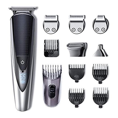 HATTEKER Grooming Kit Regolabarba Uomo Tagliacapelli Professionale Barba e Capelli Rifinitore Corpo/Naso/Orecchie