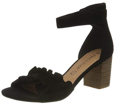 MARCO TOZZI 2-2-28398-26 Veloursleder Sandale, Tacco Donna, Nero, 38 EU