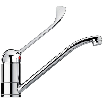 Rubinetto Miscelatore Lavabo Comando A Gomito Leva Lunga Clinica Ristorante R9