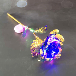 Produttori 24K colore oro foglia oro rosa incandescente simulazione lanterna foglia d'oro Natale regalo di San Valentino regalo creativo viola Fiore precio