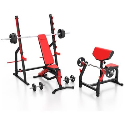 Ms6 161kg kier Panca Pesi Ms-l101 + Supporto Per Manubri Golabile (extra Protetto) Ms-s107 + Banco Per Curl + Set Di Bar E Dischi Pesi 83kg