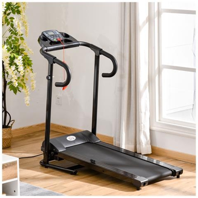 Tapis Roulant Elettrico Pieghevole Con Display Lcd, Velocità 0.8-10km / h E 3 Programmi, Potenza 500w, 123x62x117cm, Nero