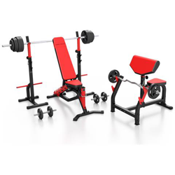 Ms33 176kg kier Panca Pesi Ms-l101 + 2 Supporti Per Manubri Con Dispositivo Di Sicuzza + Banco Curl + Set Di Bar E Dischi Pesi 113kg en oferta