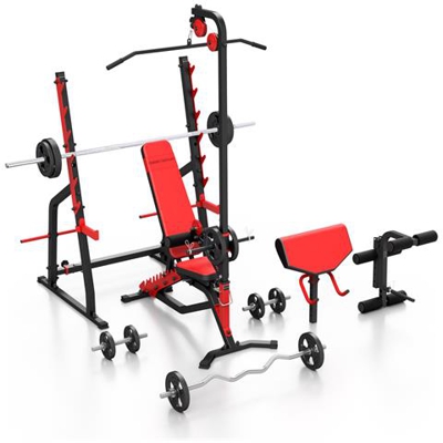 Ms37 160kg kier Panca Pesi Ms-l101 + Supporto Per Manubri Golabile (extra Protetto) Ms-s107 + Curl Desk + Lat Pulldown + Leg Extension + Set Di Bilancieri E Pesi 83kg
