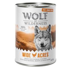 Wolf of Wilderness "Carne allevata all'aperto" 6 x 400 g Umido per cani - Wide Acres - Pollo allevato all'aperto precio