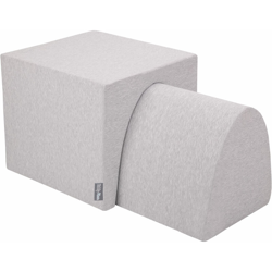 KiddyMoon Area Di Gioco In Schiuma Percorso A Ostacoli Per Bambini, Elemento Montagna/Tunnel, Grigio Chiaro - grigio chiaro:- montagna/tunnel precio