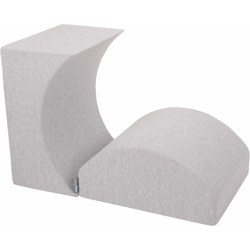 KiddyMoon Area Di Gioco In Schiuma Percorso A Ostacoli Per Bambini, Elemento Rampa/Meta Rullo, Grigio Chiaro - grigio chiaro:- rampa/meta rullo en oferta
