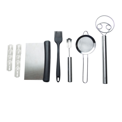 Strumenti per la produzione di pane Kit di acciaio inossidabile Danese Pasta Whisk Bread Lame Sostituzione Lama Raschietto Raschietto Mesh Silicone