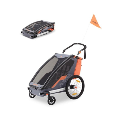 Rimorchio per bicletta porta bambini jogger passeggino FUXTEC FA1 convertibile