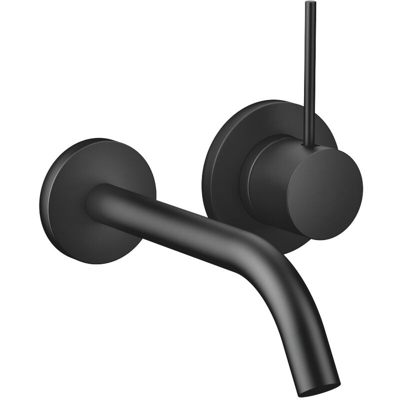Dornbracht Meta SLIM miscelatore monocomando a parete per lavabo senza scarico, sporgenza 190 mm, bocca fissa, colorazione: Nero opaco - 36860662-33