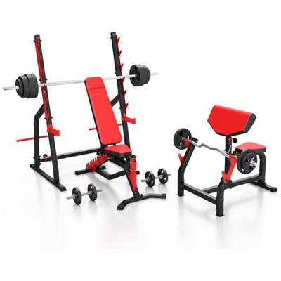 Ms6 191kg kier Panca Pesi Ms-l101 + Supporto Per Manubri Golabile (extra Protetto) Ms-s107 + Banco Per Curl + Set Di Bar E Dischi Pesi 113kg