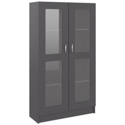 Armadietto Con Vetrina Grigio 82,5x30,5x150 Cm In Truciolato características