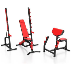 Ms24 Panca Pesi Golabile Ms-l101 + 2 Supporti Per Manubri Ms-s105 + Banco Curl Ms-l107- Marbo Sport en oferta