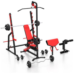 Ms36 189kg kier Panca Pesi Ms-l102 + Supporto Per Manubri (extra Protetto) Ms-s107 + Accessori + Set Di Bar E Dischi Pesi 113kg precio