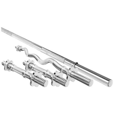 Set Mwg2 Barra Bilancie 198 Cm + Barra Sz-curl 120 Cm + 2x Barra Per Manubri 40 Cm 30 Mm