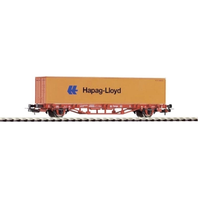 Carro porta container in scala H0 Piko H0 57700 Hapag Lloyd di DB Cargo