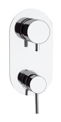 Rubinetto per doccia, con deviatore a 5 vie su piastra singola, made in italy, serie suvi