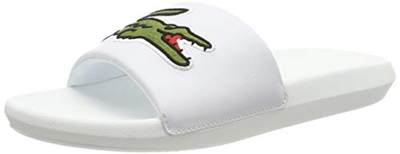 Lacoste Croco Slide 319 4 US CMA, Sandali a Punta Aperta Uomo, Bianco (White/Green), 39.5 EU