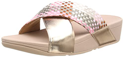 Fitflop Lulu Silky Weave Slides, Sandali a Ciabatta Donna, Rosa Corallo, 39 EU en oferta