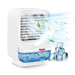 Sholov Ventilatore rotante, ventilatore portatile per aria condizionata, mini raffrescatore evaporativo con rotazione di 90 gradi per casa, viaggio e  características