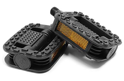 S.T.S. Coppia Pedali Antiscivolo universali per Bicicletta con rifrangenti