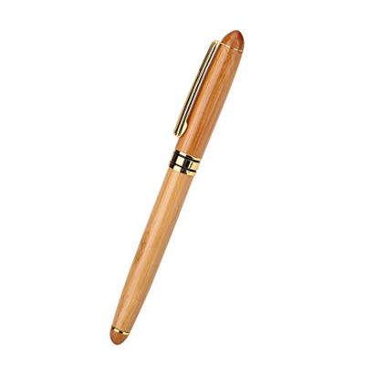 Akozon Penna Stilografica in Compensato di bambù per Calligrafia a Manico Largo a Punta Scalpello Scrittura a Pennino Gotico Arabo Corsivo(written1.5m