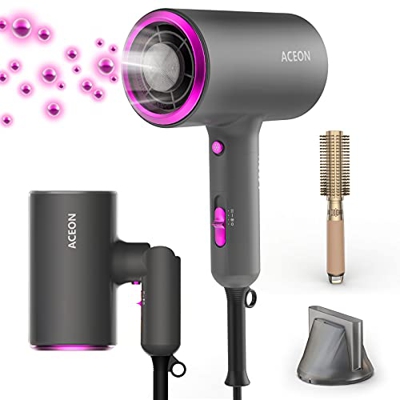 Asciugacapelli Ionico 1800W Professionali Capelli Potente Phon con 3 Velocità / 2 Impostazioni di Calore