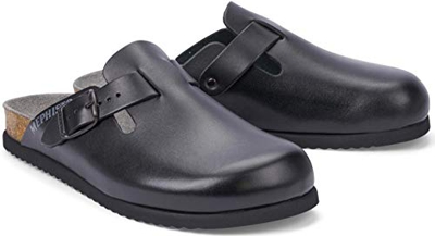 Mephisto Nathan Sandalo/Zoccolo per Uomo - Pelle (Nero, 47 EU, 47)