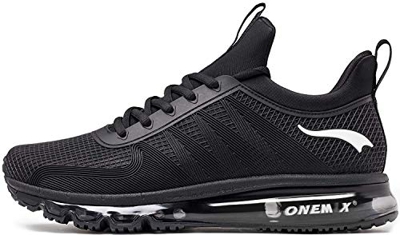 ONEMIX Scarpe da Ginnastica da Uomo Corsa Sportive Fitness Running Sneakers Basse Interior Casual all'Aperto 1191 Nero 41