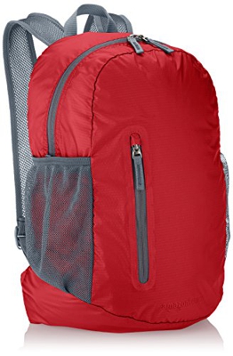 Amazon Basics Ultralight Packable Day Pack, Red, 25L