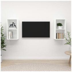 Mobile Tv A Parete 2 Pz Bianco In Truciolato en oferta