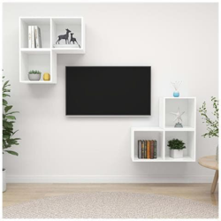 Set Mobile Tv 4 Pz Bianco In Truciolato en oferta