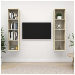 Mobile Tv A Parete 2 Pz Rovere Sonoma In Truciolato características