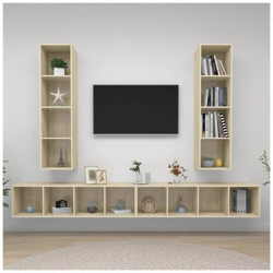 Mobile Tv A Parete 4 Pz Rovere Sonoma In Truciolato en oferta