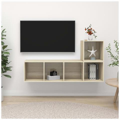 Set Porta Tv 2 Pz Rovere Sonoma In Truciolato