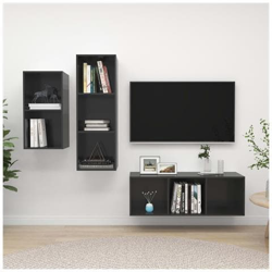 Set Mobile Tv 3 Pz Grigio Lucido In Truciolato precio