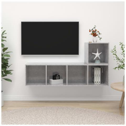 Set Porta Tv 2 Pz Grigio Cemento In Truciolato características