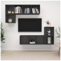 Set Mobile Tv 4 Pz Grigio In Truciolato características
