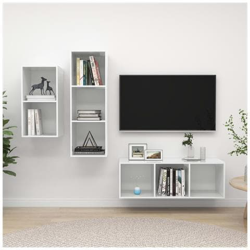 Set Mobile Tv 3 Pz Bianco Lucido In Truciolato características