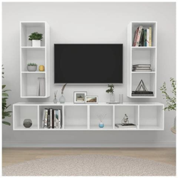 Mobile Tv A Parete 4 Pz Bianco Lucido In Truciolato precio