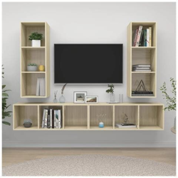 Mobile Tv A Parete 4 Pz Rovere Sonoma In Truciolato precio