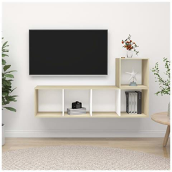 Set Porta Tv 2 Pz Bianco E Rovere Sonoma In Truciolato en oferta